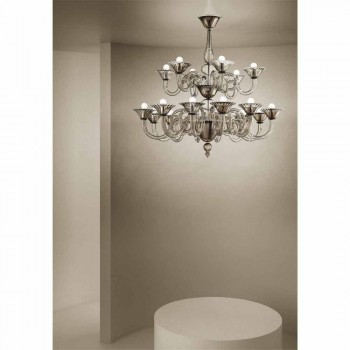 Artisan Chandelier with 18 Lights in Venice Glass, Made in Italy - Margherita