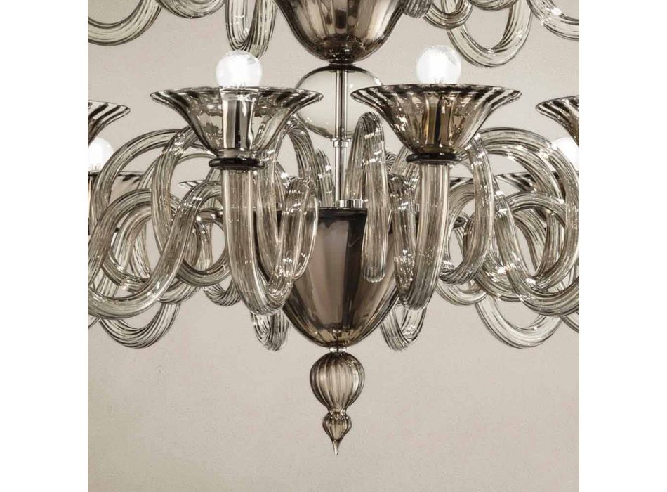 Artisan Chandelier with 18 Lights in Venice Glass, Made in Italy - Margherita