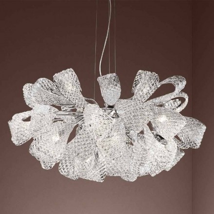 Artisan Chandelier with 21 Lights in Venetian Glass, Made in Italy - Diamonique Viadurini