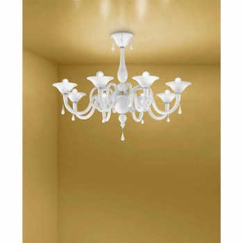 Artisan 8 Lights Chandelier in Venice Glass, Made in Italy - Margherita