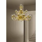 Handcrafted 18 Lights Chandelier in Venice Glass, Made in Italy - Regina Viadurini