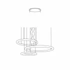 White Design Chandelier with Metal Rosette Made in Italy - Slide Giotto Viadurini
