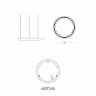 White Design Chandelier with Metal Rosette Made in Italy - Slide Giotto Viadurini