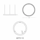 White Design Chandelier with Metal Rosette Made in Italy - Slide Giotto Viadurini