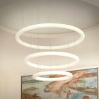 White Design Chandelier with Metal Rosette Made in Italy - Slide Giotto Viadurini