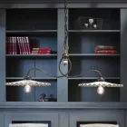 Rustic ceramic pendant lamp L'Aquila made in Italy by Ferroluce Viadurini