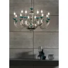 Classic Chandelier 12 Lights in Handcrafted Glass and Crystals - Magrena Viadurini