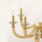 Classic Chandelier 12 Lights in Artisan Glass and Crystals - Magrena Viadurini