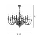 Classic Chandelier 12 Lights in Handcrafted Glass and Crystals - Magrena Viadurini