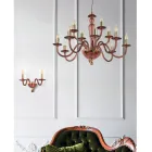 Classic Chandelier 12 Lights in Handmade Italian Glass and Metal - Oliver Viadurini