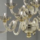 Classic Chandelier 12 Lights in Venetian Glass Made in Italy - Foscarino Viadurini