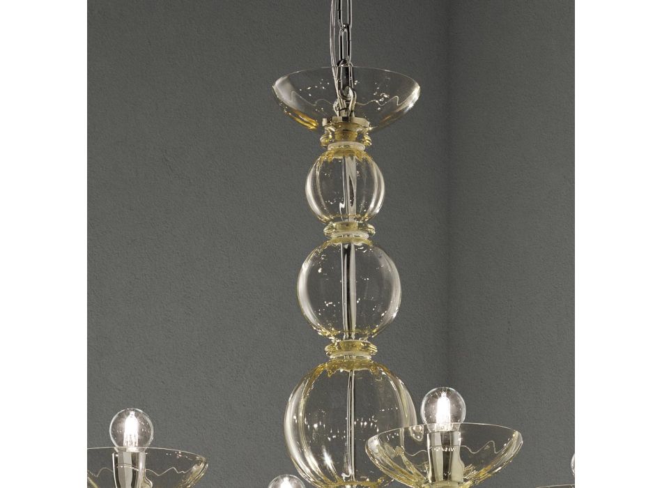 Classic Chandelier 12 Lights in Venetian Glass Made in Italy - Foscarino