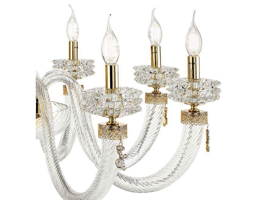Classic Chandelier 18 Lights in Italian Luxury Handcrafted Glass - Saline