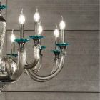 Classic Chandelier 18 Lights in Handcrafted Glass and Crystals - Magrena Viadurini