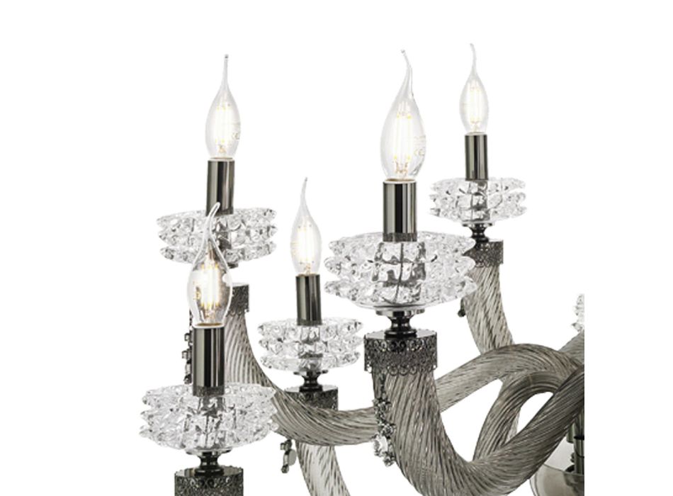 Classic Chandelier 30 Lights in Italian Luxury Handcrafted Glass - Saline