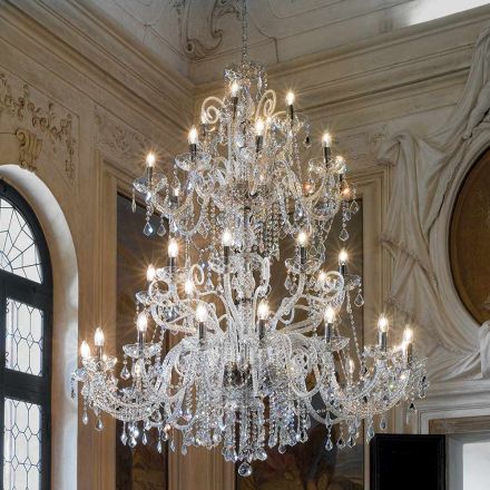 Classic Chandelier 36 Lights in Venice Glass Made in Italy - Florentine Viadurini