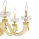 Classic 6 Lights Chandelier in Italian Luxury Handcrafted Glass - Saline Viadurini
