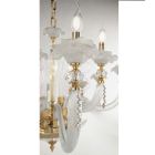Classic 6 Lights Blown Glass Chandelier Floral Details - Bluminda Viadurini