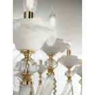 Classic 6 Lights Blown Glass Chandelier Floral Details - Bluminda Viadurini