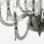 Classic 6 Lights Blown Glass Chandelier Floral Details - Bluminda Viadurini