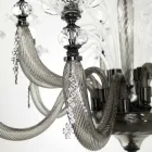 Classic 6 Lights Blown Glass Chandelier Floral Details - Bluminda Viadurini