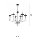 Classic 6 Lights Blown Glass Chandelier Floral Details - Bluminda Viadurini