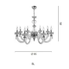 Classic Chandelier 8 Lights in Italian Luxury Handcrafted Glass - Saline Viadurini