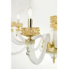 Classic Chandelier 8 Lights in Italian Luxury Handcrafted Glass - Saline Viadurini