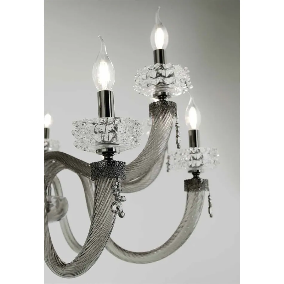 Classic Chandelier 8 Lights in Italian Luxury Handcrafted Glass - Saline Viadurini