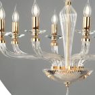 Classic 8 Lights Handmade Glass Rigaton and Metal Chandelier - Fievole Viadurini