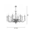Classic Chandelier 8 Lights Blown Glass Floral Details - Bluminda Viadurini