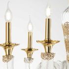 Classic 8 Lights Chandelier in Artisan Glass and Crystals - Magrena Viadurini