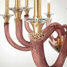 Classic 8 Lights Chandelier in Artisan Glass and Crystals - Magrena Viadurini