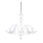 Classic Artisan Chandelier in Blown White Venetian Glass - Elsa Viadurini