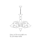 Classic Artisan Chandelier in Blown White Venetian Glass - Elsa Viadurini