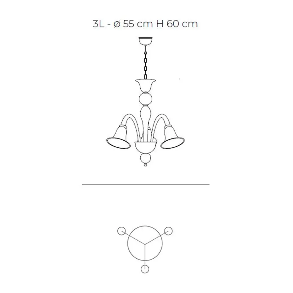 Classic Artisan Chandelier in Blown White Venetian Glass - Elsa Viadurini