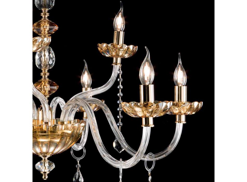 Classic desgin chandelier with 9 glass lights and Belle chisel