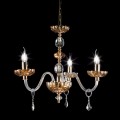 Classic design 3 lights chandelier made of glass and crystal Belle