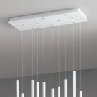 Chandelier with 10 LED Lights in Painted Metal and Adjustable Cables - Larch Viadurini