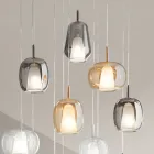 Chandelier with 12 Lights in Glass and Transparent Wire Made in Italy - Trilly Viadurini
