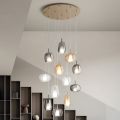 Chandelier with 12 Lights in Glass and Transparent Wire Made in Italy - Trilly