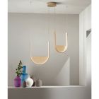 Chandelier with 2 LEDs with Removable Insert in Granulated Glass - Catalpa Viadurini
