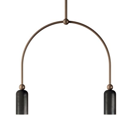Chandelier with 2 Lights in Different Finishes Made in Italy - Lady Viadurini