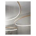 Chandelier with 2 or 3 Horizontal Roronde LED Lights in Painted Metal - Mulberry Viadurini