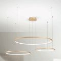 Chandelier with 2 or 3 Horizontal Round LED Lights in Painted Metal - Mulberry