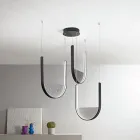 Chandelier with 3 LEDs with Removable Insert in Granulated Glass - Catalpa Viadurini