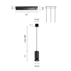 Chandelier with 3 LEDs in Powder Coated Aluminum and Adjustable Cable - Buxus Viadurini