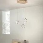 Chandelier with 3 LED Lights in Painted Metal and Optional Glass - Cedar Viadurini