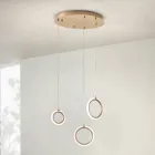 Chandelier with 3 LED Lights in Painted Metal and Optional Glass - Cedar Viadurini