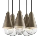 Chandelier with 6 Lights in Iron and Glass Made in Italy - Cloudy Viadurini